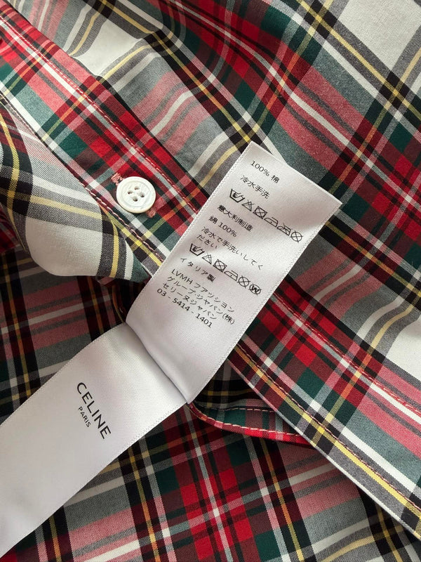 Celine 26SS  Plaid Shirt Red in Cotton 872705