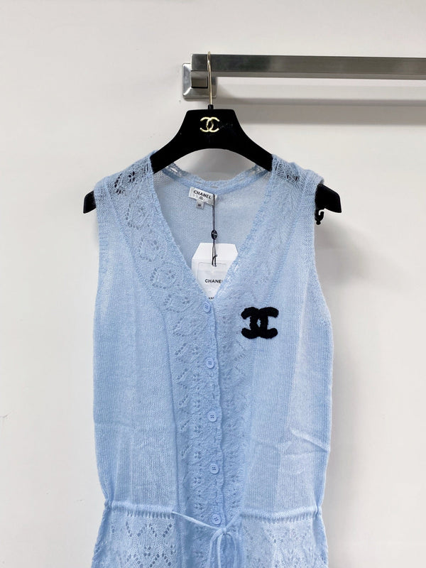 Chanel Vest Blue in Wool 125439