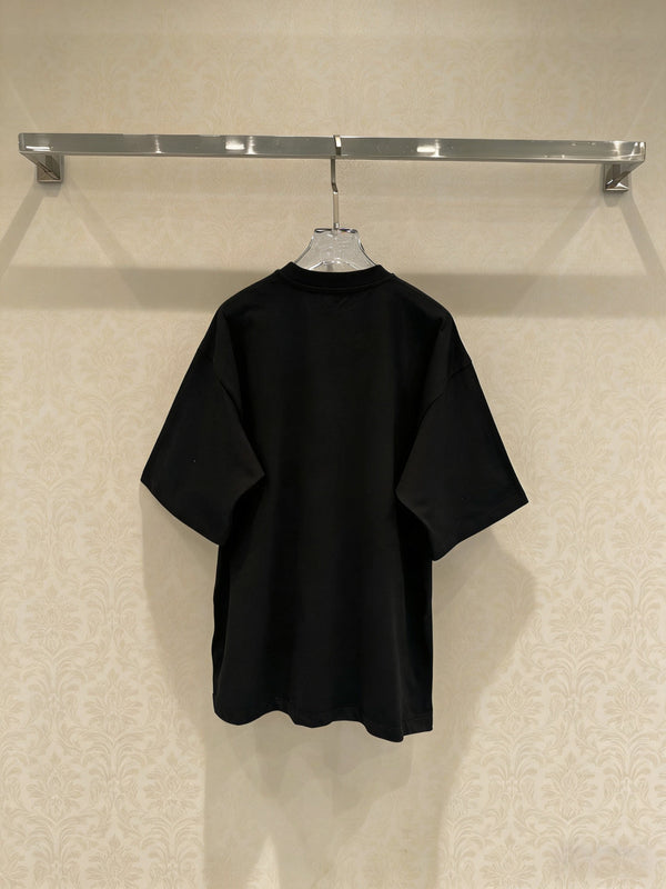 Chanel "CC" Letter Series Short-sleeved T-shirt Black in Cotton 127291