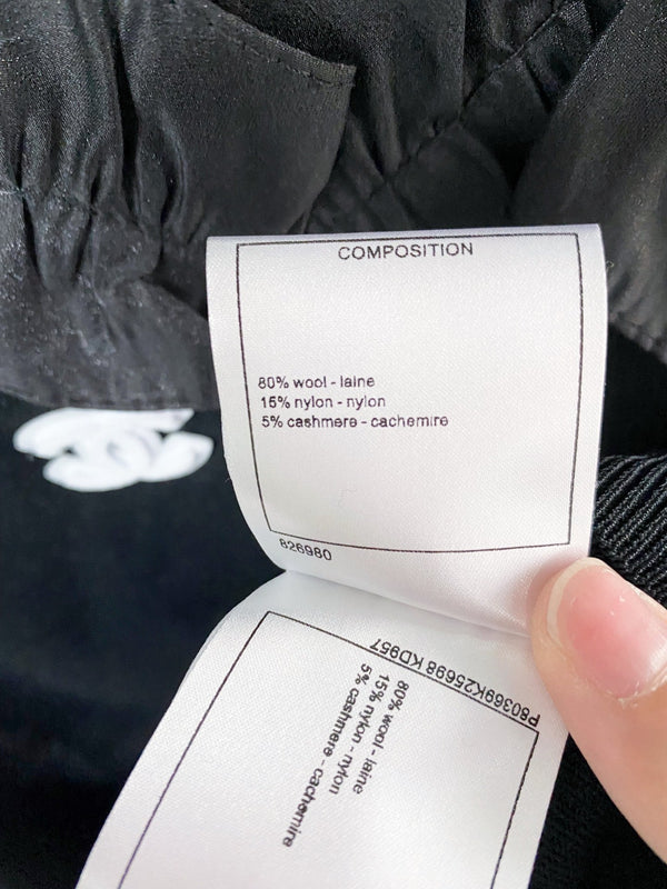 Chanel Short-Sleeve T-Shirt Black in Wool 125426