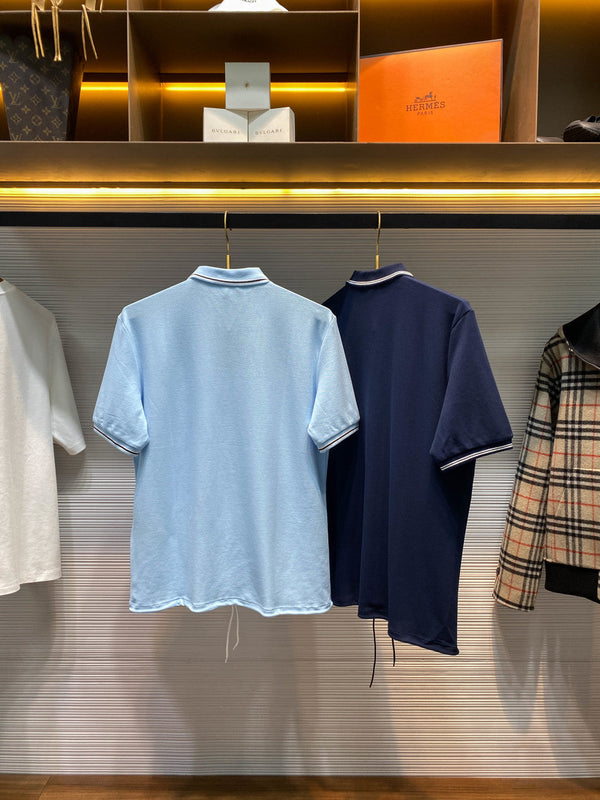 PRA26SS  Collar Short-Sleeve T-Shirt in Mesh Piqué Cotton Fabric 976647