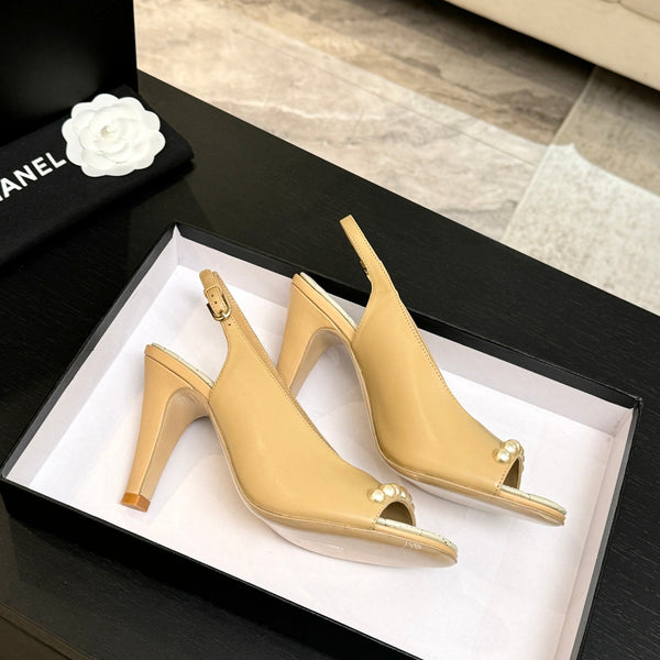 Chanel 26A Slingback Beige in Lambskin 672993
