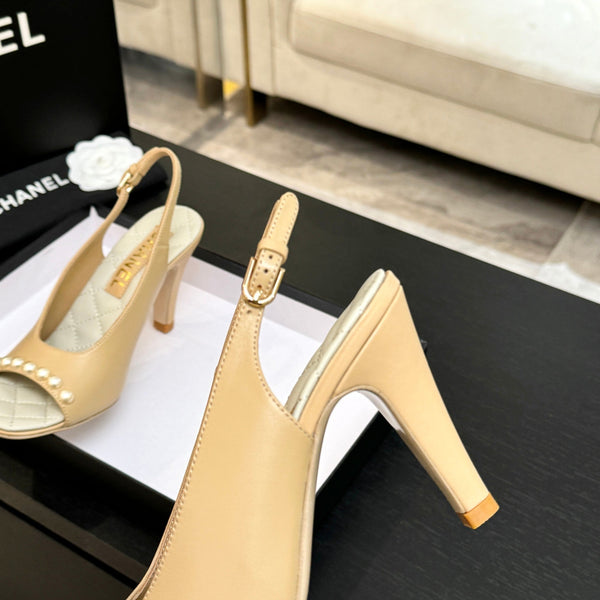 Chanel 26A Slingback Beige in Lambskin 672993