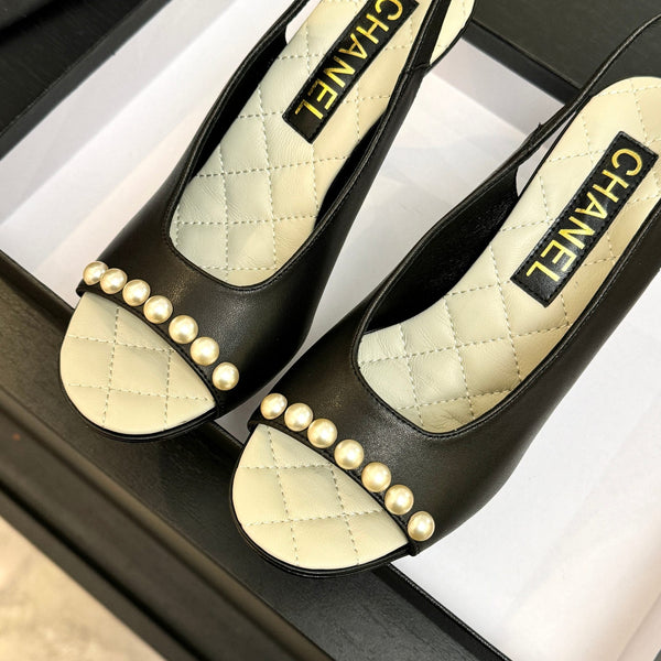 Chanel 26A Slingback Black in Lambskin 672990