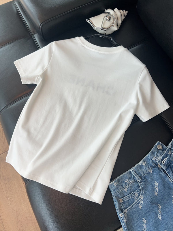 Chanel 26 Logo T-Shirt White in Cotton 161767
