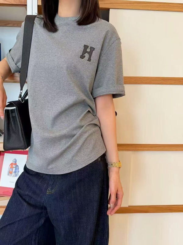 Hermes 26 Short-Sleeve T-Shirt Gray in Cotton 125005