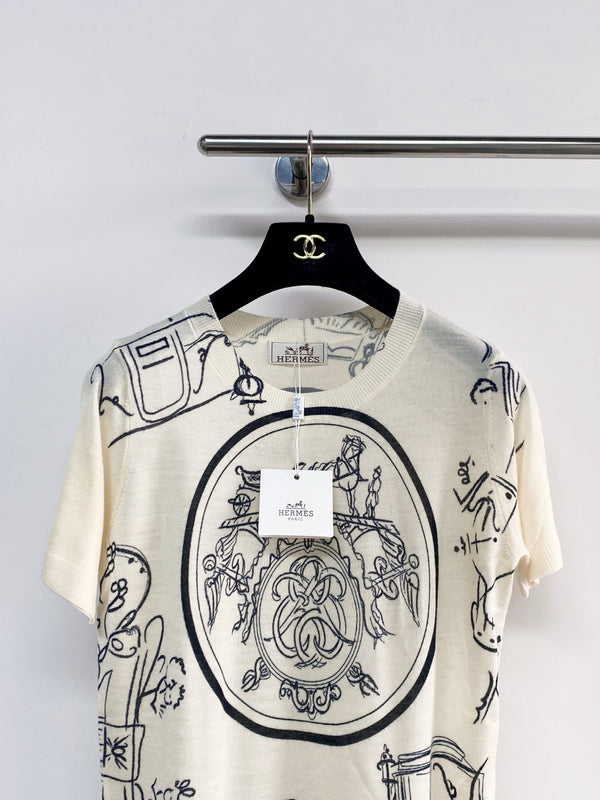 Hermes Short-Sleeve T-Shirt White in Wool 963827