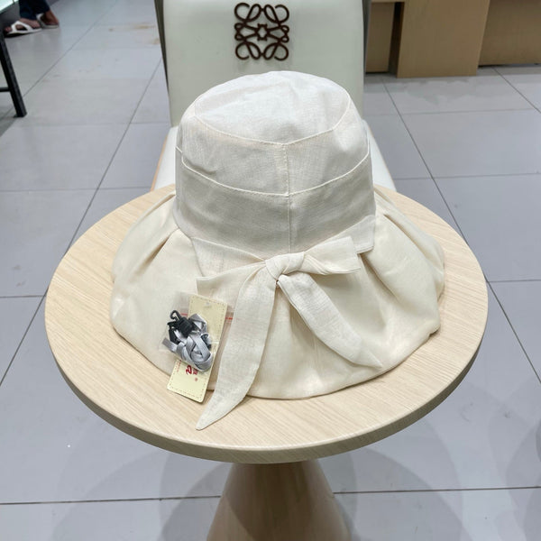 Chanel Bow-tie Bucket Hat White in Cloth 197805