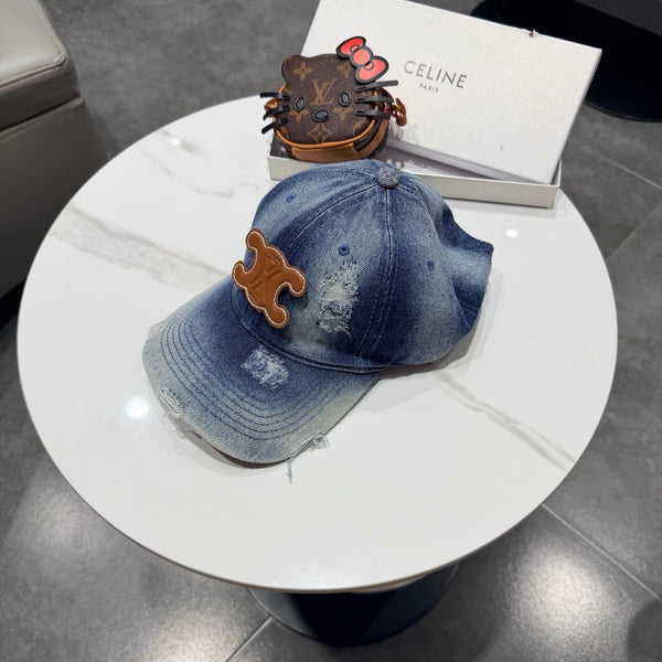 Celine Baseball Cap Blue in Denim 189804