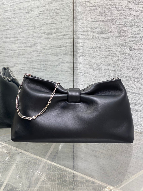 Dior 26 Bow Chain Bag in Black Lambskin