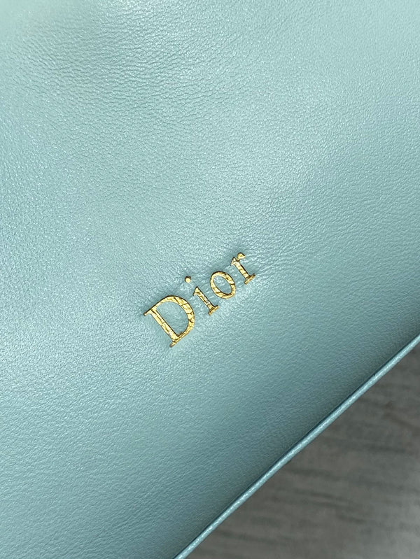 Dior 26 Bow Chain Bag in Blue Lambskin