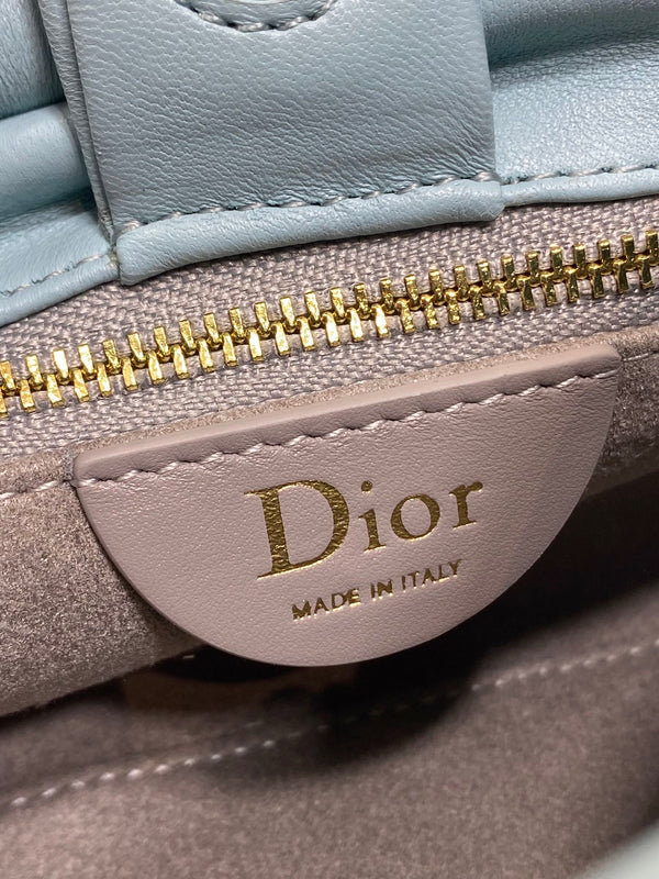 Dior 26 Bow Chain Bag in Blue Lambskin