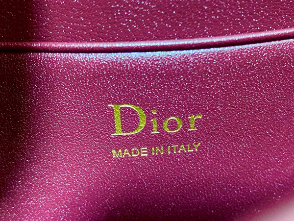 Dior 26 Bow Pearl Chain Clutch Burgundy Lambskin GHW