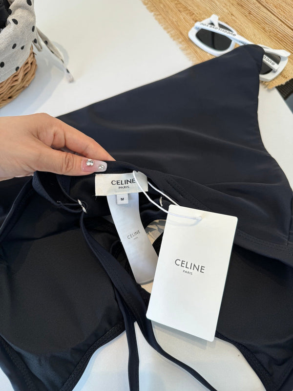 Celine One-piece Bikini Swimsuit Black in Cotton blend 203017