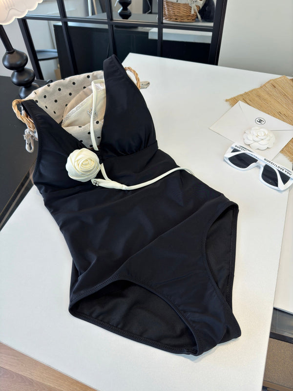 Chanel One-piece swimsuit Black in Cotton polyester 204710