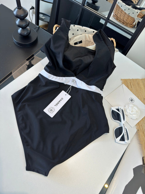 Chanel One-Piece Swimsuit Black in Cotton polyester 204692