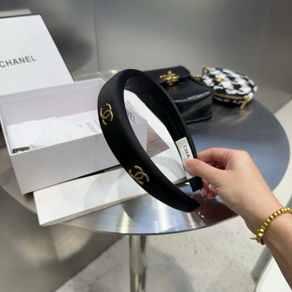 Chanel Mini Headband Black in Silk 201968