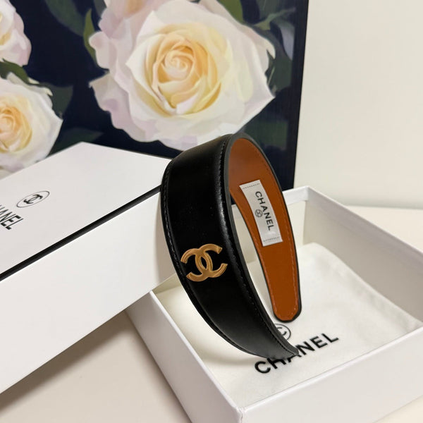 Chanel Headband Black in Microfiber Leather 201918