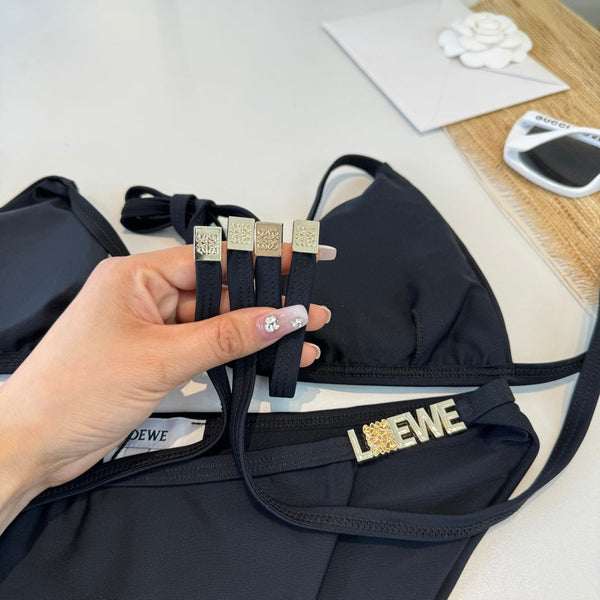 Loewe Bikini Swimsuit Black in Cotton 204596