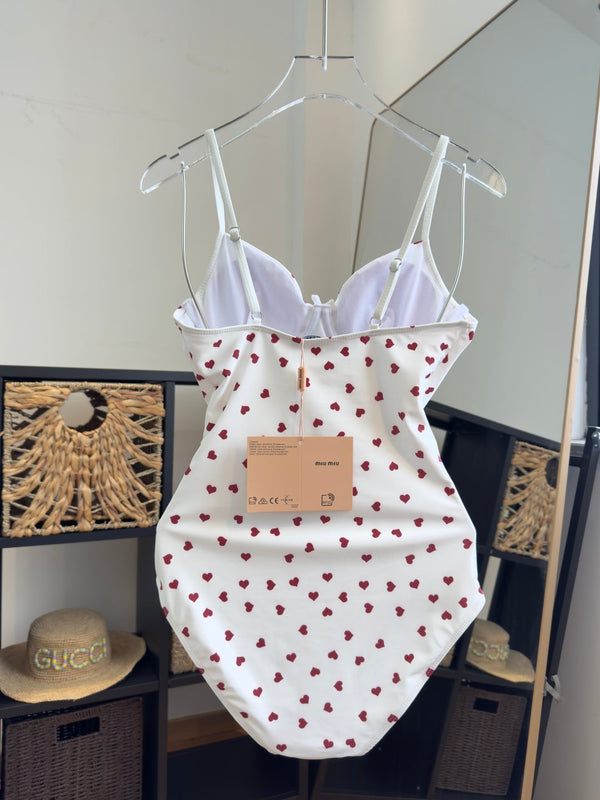 Miumiu One-Piece Swimsuit White in Cotton polyester 204709