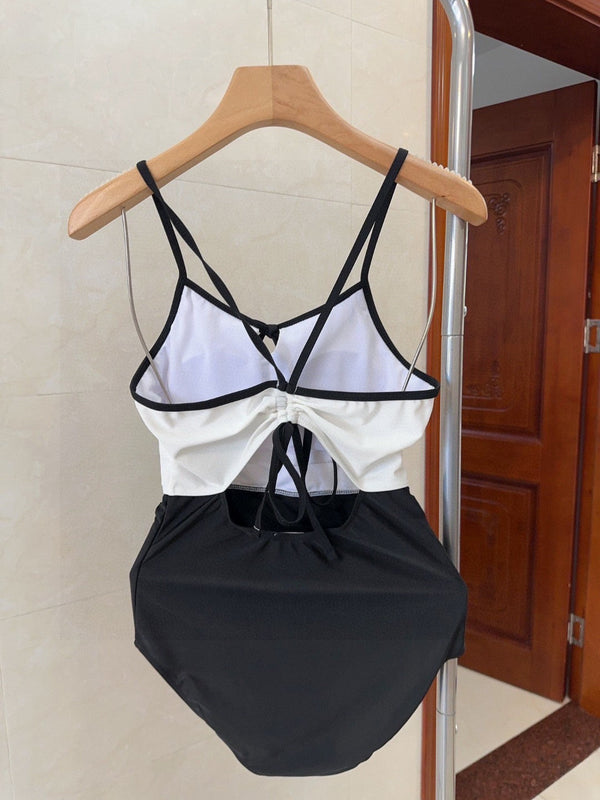 Miumiu Swimsuit White Black in Cotton polyester 204670