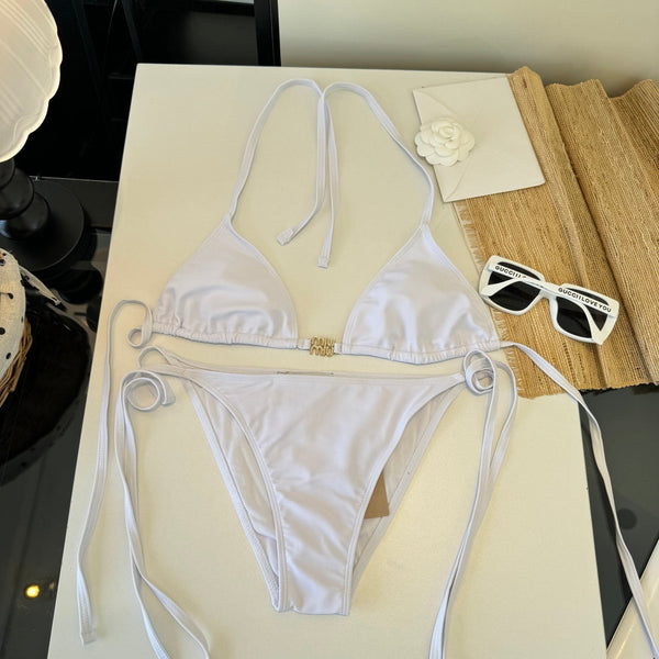 Miumiu Two-piece Bikini Swimsuit White in Cotton polyester 204643