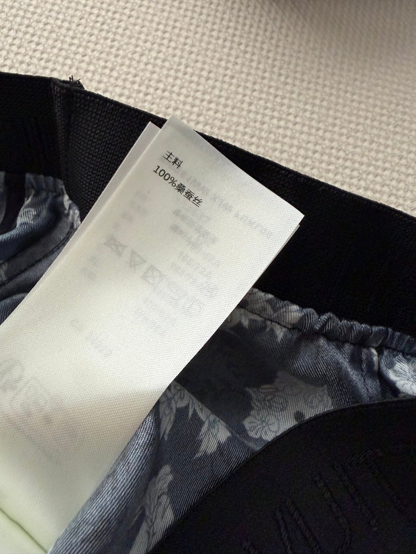 LV 26SS Printed Wide-Leg Pants Navy Blue in Silk 198358