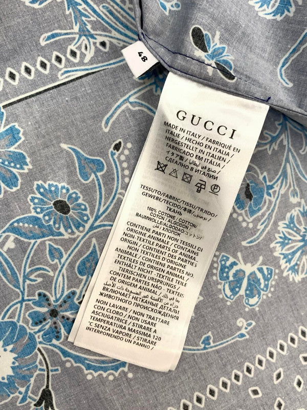 Gucci Short-sleeve Shirt Navy Blue in Cotton 200655