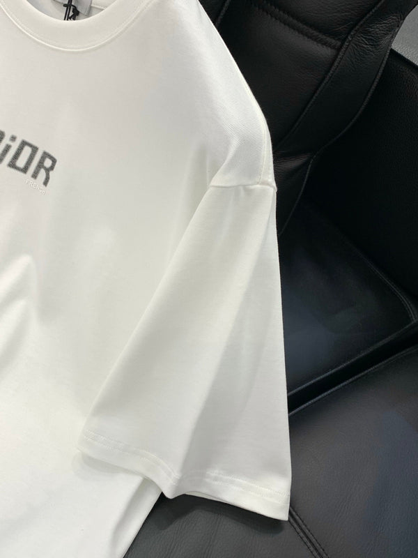 Dior Crew Neck Short-sleeved T-shirt White in Cotton 200639