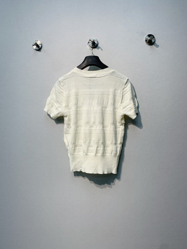 Dior 26 Cream White Knit Cardigan in Tencel 190096
