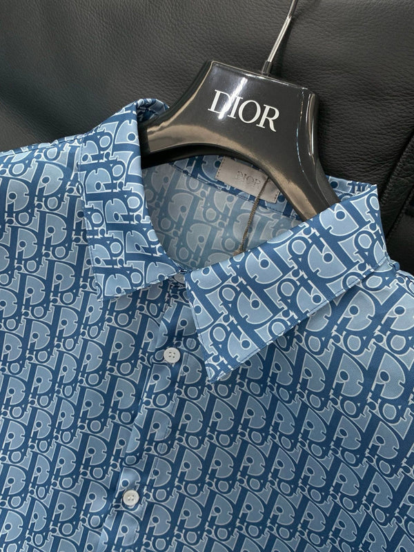 Dior Short-sleeved Shirt Light Blue in Tencel 183929