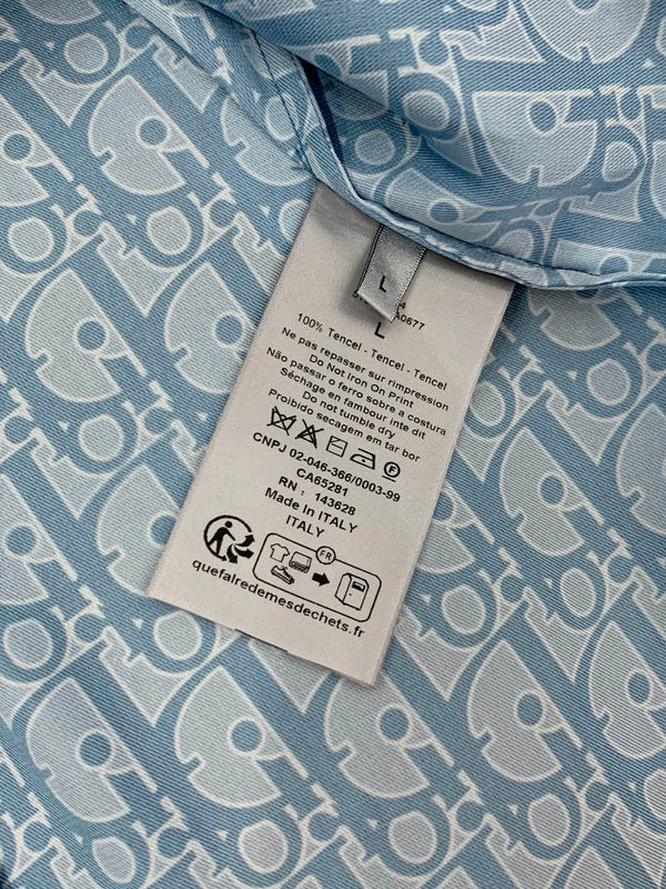 Dior Short-sleeved Shirt Light Blue in Tencel 183929