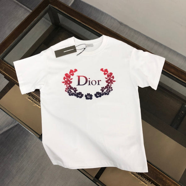 Dior Crew Neck Short Sleeve T-Shirt White in Cotton 181969
