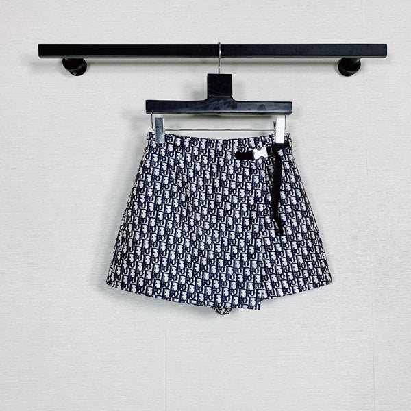 Dior Monogram Casual Culottes Navy Blue in Cotton Fiber 353859