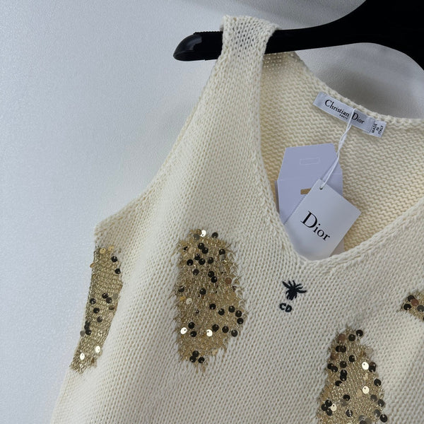 Dior Sequin Knit Vest Cream in Nylon 360693