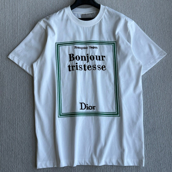 Dior 26 Bonjour Tristesse Series T-shirt White in Cotton 360131