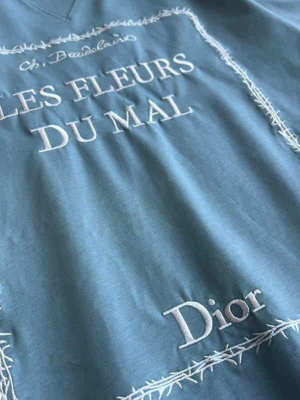 Dior 26 Bonjour Tristesse Series T-shirt Blue in Cotton 360130