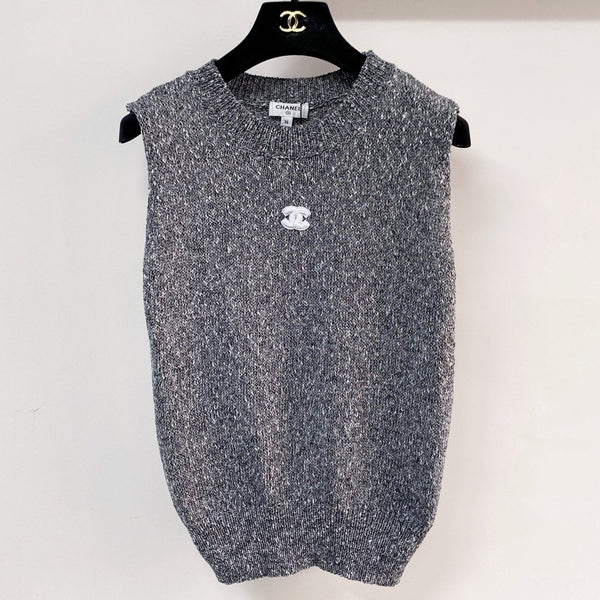 Chanel Vest Gray in Cotton Nitrile 208002