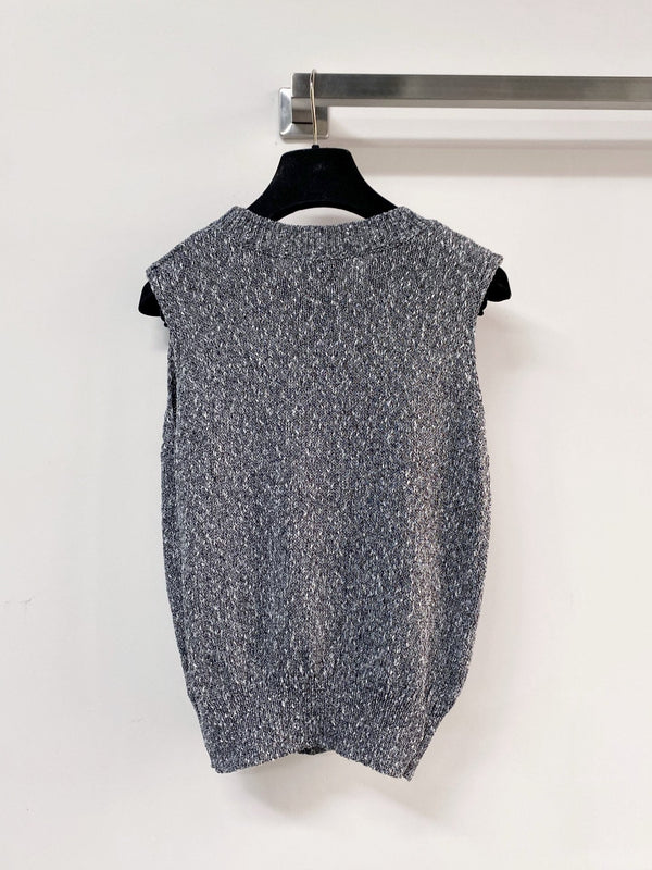 Chanel Vest Gray in Cotton Nitrile 208002