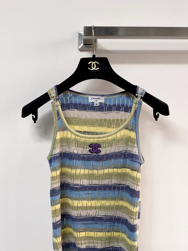 CC Two-Tone Vest Blue Colorful in Wool 207973