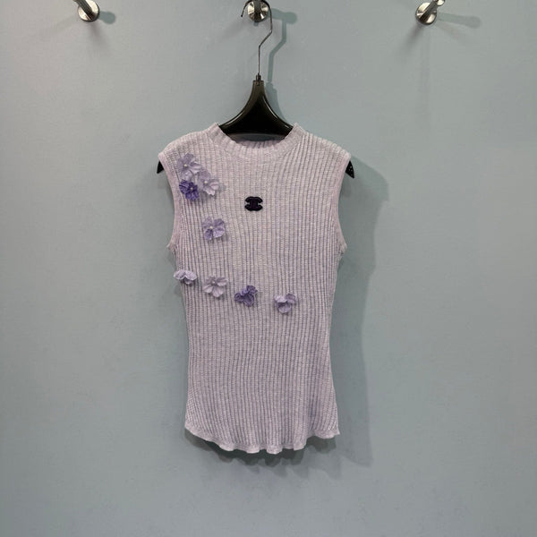 Chanel Knit Vest Purple in Wool 212281