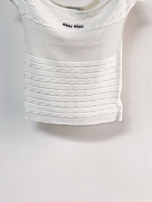 Miumiu Short-Sleeve T-Shirt White in Cotton Nitrile 208017