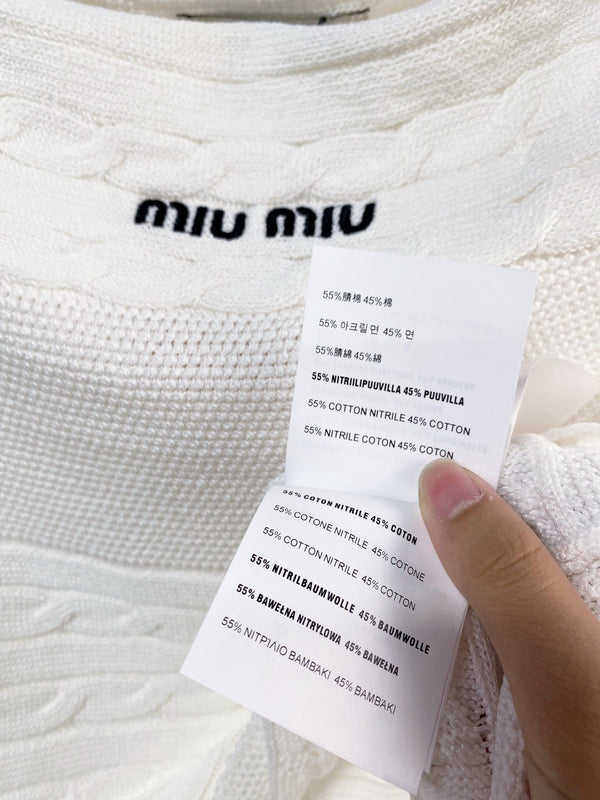 Miumiu Short-Sleeve T-Shirt White in Cotton Nitrile 208017