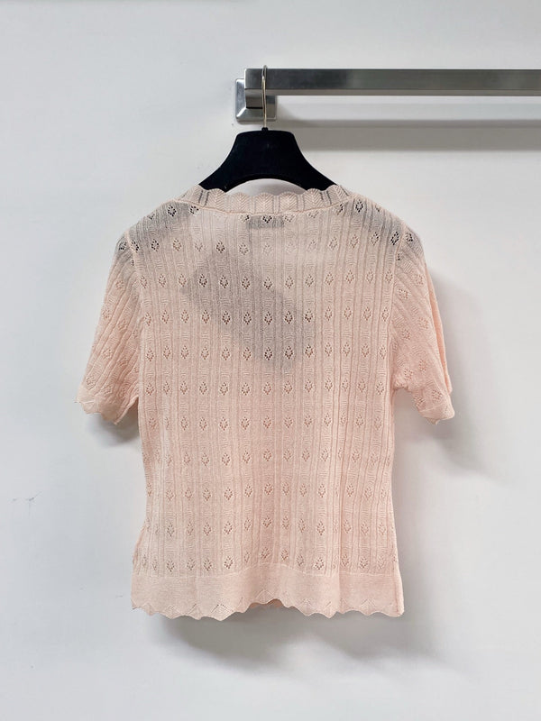 Miumiu Cardigan Short-Sleeve Pink in Wool 207987