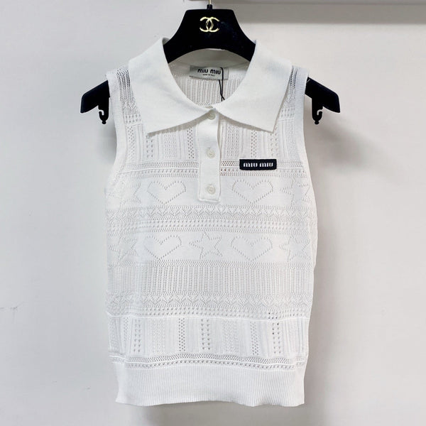 Miumiu Vest White in Cotton 207985