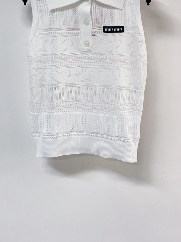 Miumiu Vest White in Cotton 207985