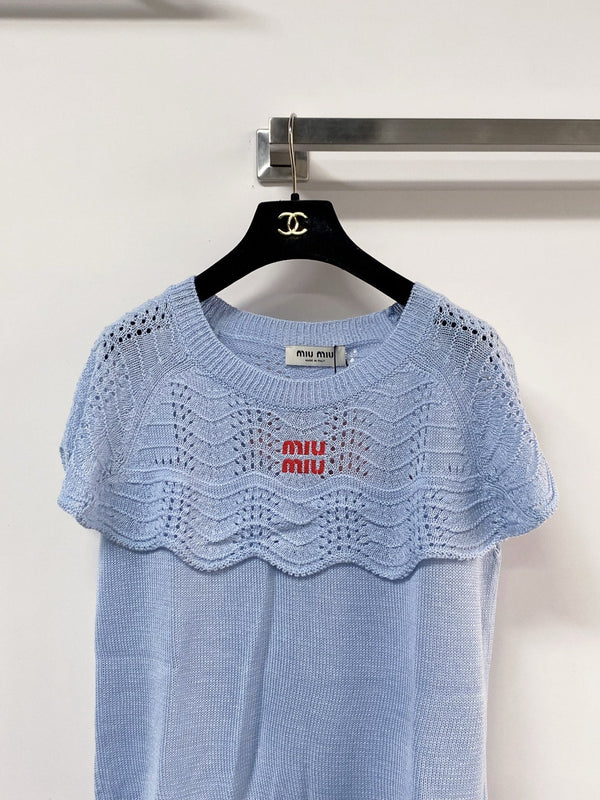 Miumiu Vest Blue in Wool 207967