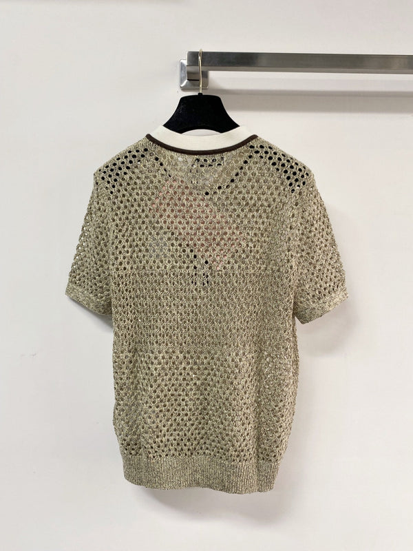 Miumiu Short-Sleeve T-Shirt Light Olive Green in Wool 207965