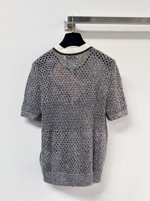 Miumiu Short-Sleeve T-Shirt Gray in Wool 207964