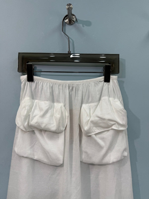 Miumiu Midi Skirt White in Cotton 207816